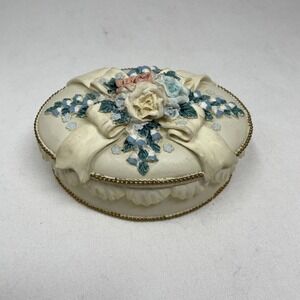 Vintage The San Francisco Co Floral Music Trinket Jewelry Box‎ Cottagecore